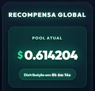 Recompensa global — pool atual e cronômetro